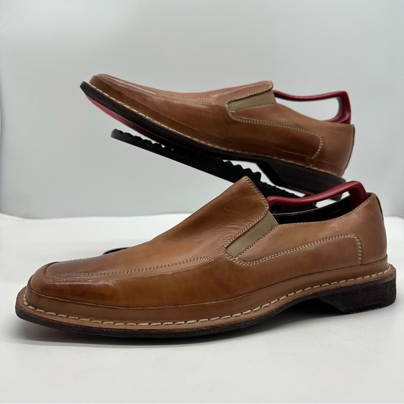 Gordon Rush Ronin Mens 8 Loafers Leather Slip On Dress Shoes Casual Square Toe - Picture 2 of 12